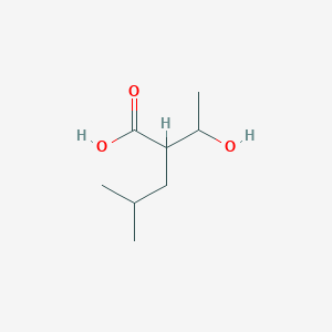 molecular formula C8H16O3 B13301594 2-(1-Hydroxyethyl)-4-methylpentanoic acid 