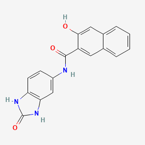 molecular formula C18H13N3O3 B1330161 2-萘甲酰胺，N-(2,3-二氢-2-氧代-1H-苯并咪唑-5-基)-3-羟基- CAS No. 26848-40-8