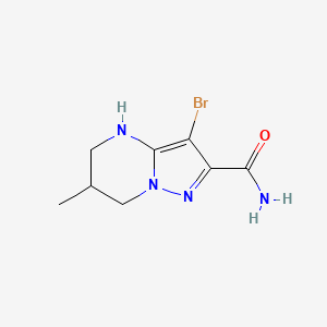 molecular formula C8H11BrN4O B13301611 3-Bromo-6-methyl-4H,5H,6H,7H-pyrazolo[1,5-a]pyrimidine-2-carboxamide 