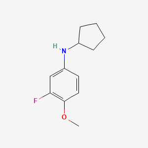 molecular formula C12H16FNO B13301681 N-cyclopentyl-3-fluoro-4-methoxyaniline 