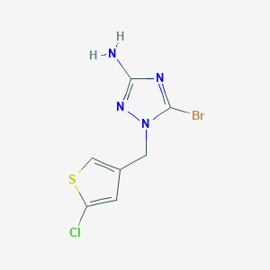 molecular formula C7H6BrClN4S B13301778 5-Bromo-1-[(5-chlorothiophen-3-yl)methyl]-1H-1,2,4-triazol-3-amine 