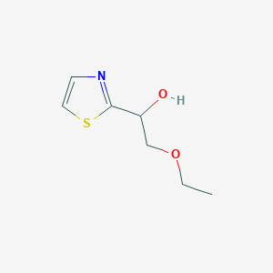 molecular formula C7H11NO2S B13301814 2-Ethoxy-1-(1,3-thiazol-2-yl)ethan-1-ol 