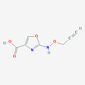 molecular formula C7H6N2O4 B13301825 2-[(Prop-2-yn-1-yloxy)amino]-1,3-oxazole-4-carboxylic acid 