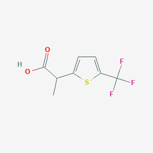 molecular formula C8H7F3O2S B13301875 2-[5-(Trifluoromethyl)thiophen-2-yl]propanoic acid 