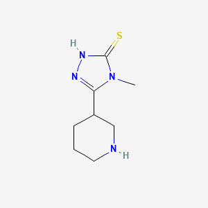 molecular formula C8H14N4S B13301891 4-Methyl-5-(piperidin-3-yl)-4H-1,2,4-triazole-3-thiol 