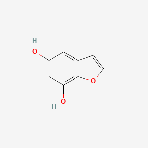 molecular formula C8H6O3 B13301899 1-Benzofuran-5,7-diol 