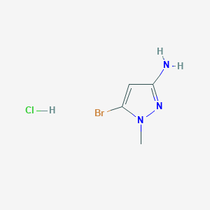 molecular formula C4H7BrClN3 B13301917 5-bromo-1-methyl-1H-pyrazol-3-amine hydrochloride 