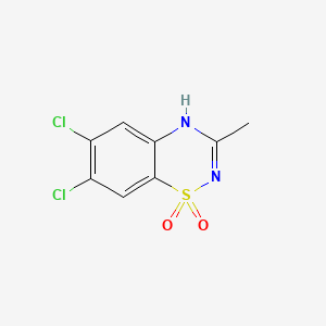 molecular formula C8H6Cl2N2O2S B1330192 2H-1,2,4-苯并噻二嗪，6,7-二氯-3-甲基-，1,1-二氧化物 CAS No. 364-96-5