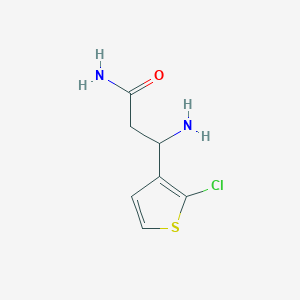 molecular formula C7H9ClN2OS B13301925 3-Amino-3-(2-chlorothiophen-3-yl)propanamide 