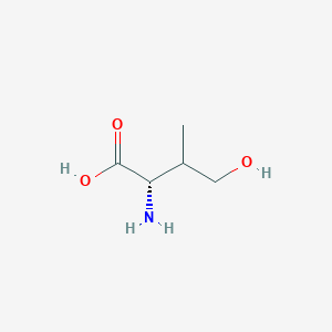 molecular formula C5H11NO3 B13301931 (2S)-2-Amino-4-hydroxy-3-methylbutanoic acid 