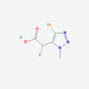 molecular formula C5H5BrFN3O2 B13301958 2-(4-Bromo-1-methyl-1H-1,2,3-triazol-5-yl)-2-fluoroacetic acid 