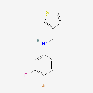 molecular formula C11H9BrFNS B13301970 4-bromo-3-fluoro-N-(thiophen-3-ylmethyl)aniline 