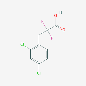 molecular formula C9H6Cl2F2O2 B13301982 3-(2,4-Dichlorophenyl)-2,2-difluoropropanoic acid 