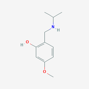 molecular formula C11H17NO2 B13301992 5-Methoxy-2-{[(propan-2-yl)amino]methyl}phenol 