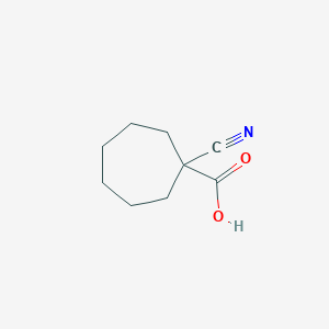 molecular formula C9H13NO2 B13302004 1-Cyanocycloheptane-1-carboxylic acid CAS No. 1038983-58-2