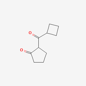 molecular formula C10H14O2 B13302013 2-Cyclobutanecarbonylcyclopentan-1-one 