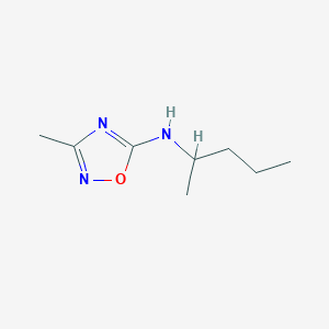 molecular formula C8H15N3O B13302020 3-Methyl-N-(pentan-2-yl)-1,2,4-oxadiazol-5-amine 