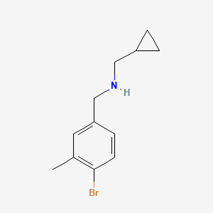 molecular formula C12H16BrN B13302043 [(4-Bromo-3-methylphenyl)methyl](cyclopropylmethyl)amine 