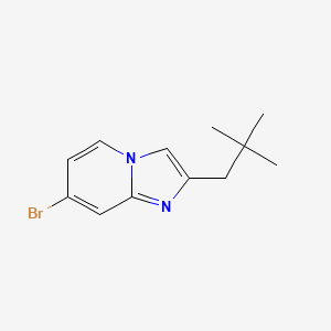 molecular formula C12H15BrN2 B13302056 7-Bromo-2-(2,2-dimethylpropyl)imidazo[1,2-a]pyridine 