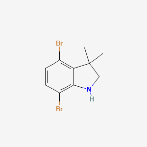 molecular formula C10H11Br2N B13302059 4,7-dibromo-3,3-dimethyl-2,3-dihydro-1H-indole 