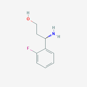 molecular formula C9H12FNO B13302066 (3S)-3-amino-3-(2-fluorophenyl)propan-1-ol 