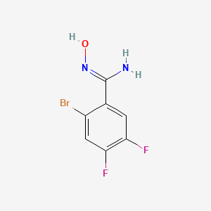 molecular formula C7H5BrF2N2O B13302080 2-Bromo-4,5-difluoro-N'-hydroxybenzene-1-carboximidamide 