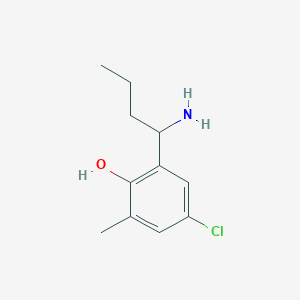 molecular formula C11H16ClNO B13302092 2-(1-Aminobutyl)-4-chloro-6-methylphenol 