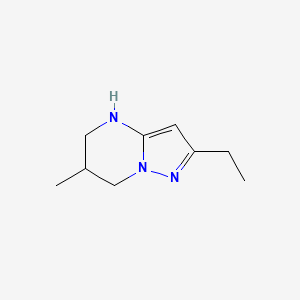 molecular formula C9H15N3 B13302096 2-Ethyl-6-methyl-4H,5H,6H,7H-pyrazolo[1,5-a]pyrimidine 