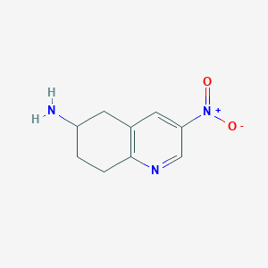 molecular formula C9H11N3O2 B13302106 3-Nitro-5,6,7,8-tetrahydroquinolin-6-amine 