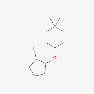 molecular formula C13H23IO B13302132 4-[(2-Iodocyclopentyl)oxy]-1,1-dimethylcyclohexane 