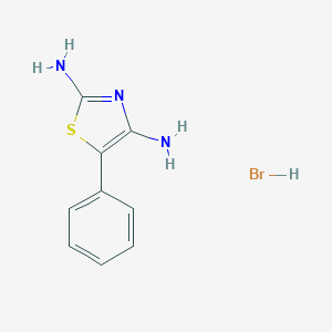 molecular formula C9H10BrN3S B133022 2,4-Diamino-5-phenylthiazole monohydrobromide CAS No. 6020-54-8