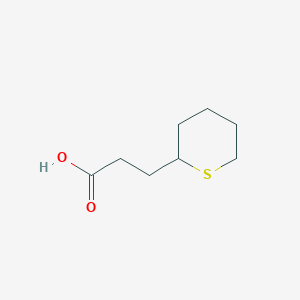 molecular formula C8H14O2S B13302260 3-(Thian-2-yl)propanoic acid 