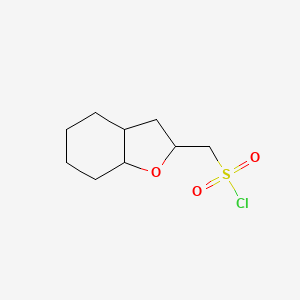 molecular formula C9H15ClO3S B13302262 (Octahydro-1-benzofuran-2-yl)methanesulfonyl chloride 