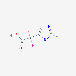 molecular formula C7H8F2N2O2 B13302287 2-(1,2-Dimethyl-1H-imidazol-5-yl)-2,2-difluoroacetic acid 