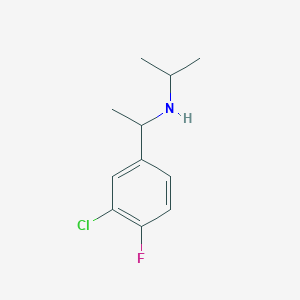 molecular formula C11H15ClFN B13302300 [1-(3-Chloro-4-fluorophenyl)ethyl](propan-2-yl)amine 