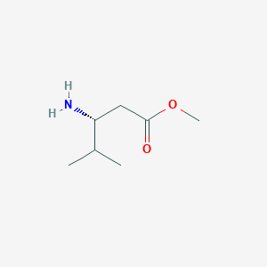 molecular formula C7H15NO2 B13302307 Methyl (3R)-3-amino-4-methylpentanoate 