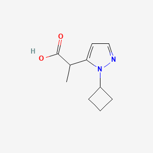 molecular formula C10H14N2O2 B13302361 2-(1-Cyclobutyl-1H-pyrazol-5-yl)propanoic acid 