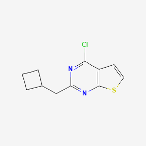 molecular formula C11H11ClN2S B13302381 4-Chloro-2-(cyclobutylmethyl)thieno[2,3-d]pyrimidine 