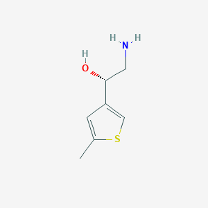 molecular formula C7H11NOS B13302388 (1S)-2-Amino-1-(5-methylthiophen-3-yl)ethan-1-ol 