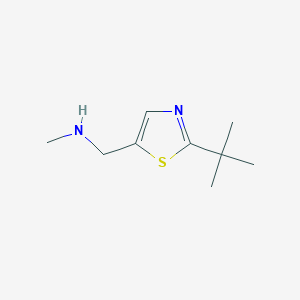 molecular formula C9H16N2S B13302402 [(2-Tert-butyl-1,3-thiazol-5-YL)methyl](methyl)amine 