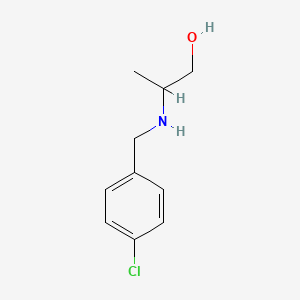 molecular formula C10H14ClNO B13302427 2-{[(4-Chlorophenyl)methyl]amino}propan-1-ol 