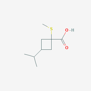 1-(Methylsulfanyl)-3-(propan-2-yl)cyclobutane-1-carboxylic acid