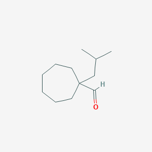 molecular formula C12H22O B13302441 1-(2-Methylpropyl)cycloheptane-1-carbaldehyde 