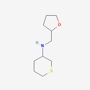 molecular formula C10H19NOS B13302461 N-(oxolan-2-ylmethyl)thian-3-amine 