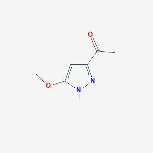 molecular formula C7H10N2O2 B13302496 1-(5-Methoxy-1-methyl-1H-pyrazol-3-yl)ethan-1-one 