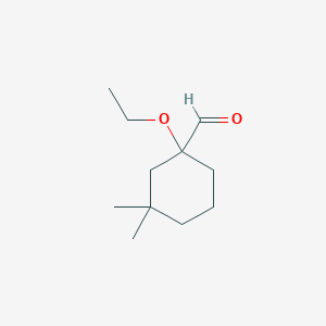 1-Ethoxy-3,3-dimethylcyclohexane-1-carbaldehyde