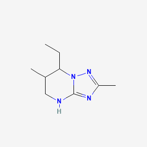 molecular formula C9H16N4 B13302541 7-Ethyl-2,6-dimethyl-4H,5H,6H,7H-[1,2,4]triazolo[1,5-a]pyrimidine 