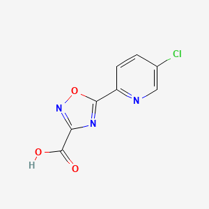 molecular formula C8H4ClN3O3 B13302563 5-(5-Chloropyridin-2-yl)-1,2,4-oxadiazole-3-carboxylic acid 