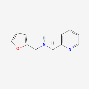 molecular formula C12H14N2O B13302580 (Furan-2-ylmethyl)[1-(pyridin-2-YL)ethyl]amine 