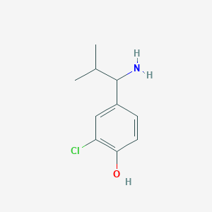 molecular formula C10H14ClNO B13302594 4-(1-Amino-2-methylpropyl)-2-chlorophenol 